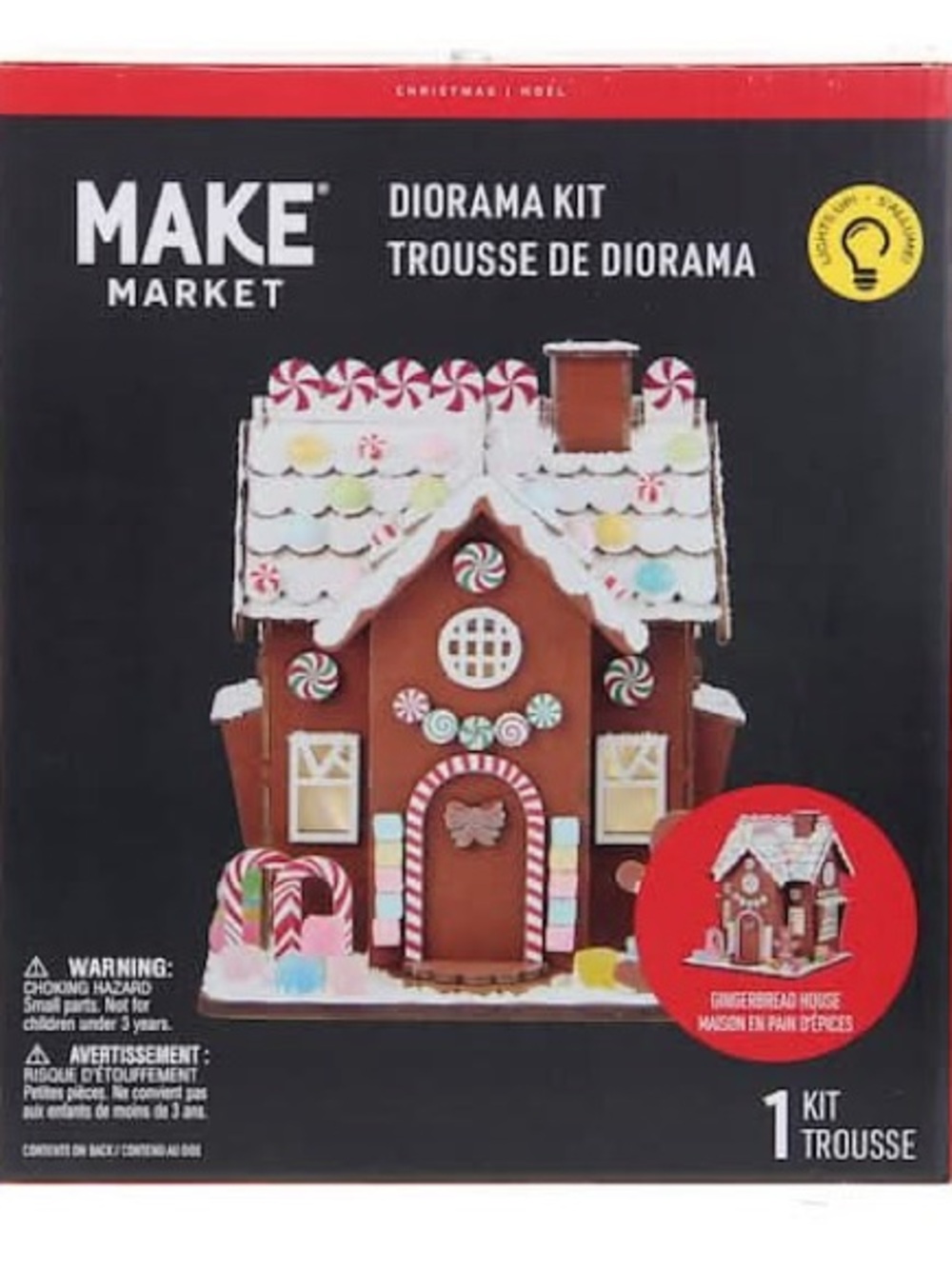 Make Market Christmas Light Up Diorama Kit Gingerbread House - New in Box Sealed